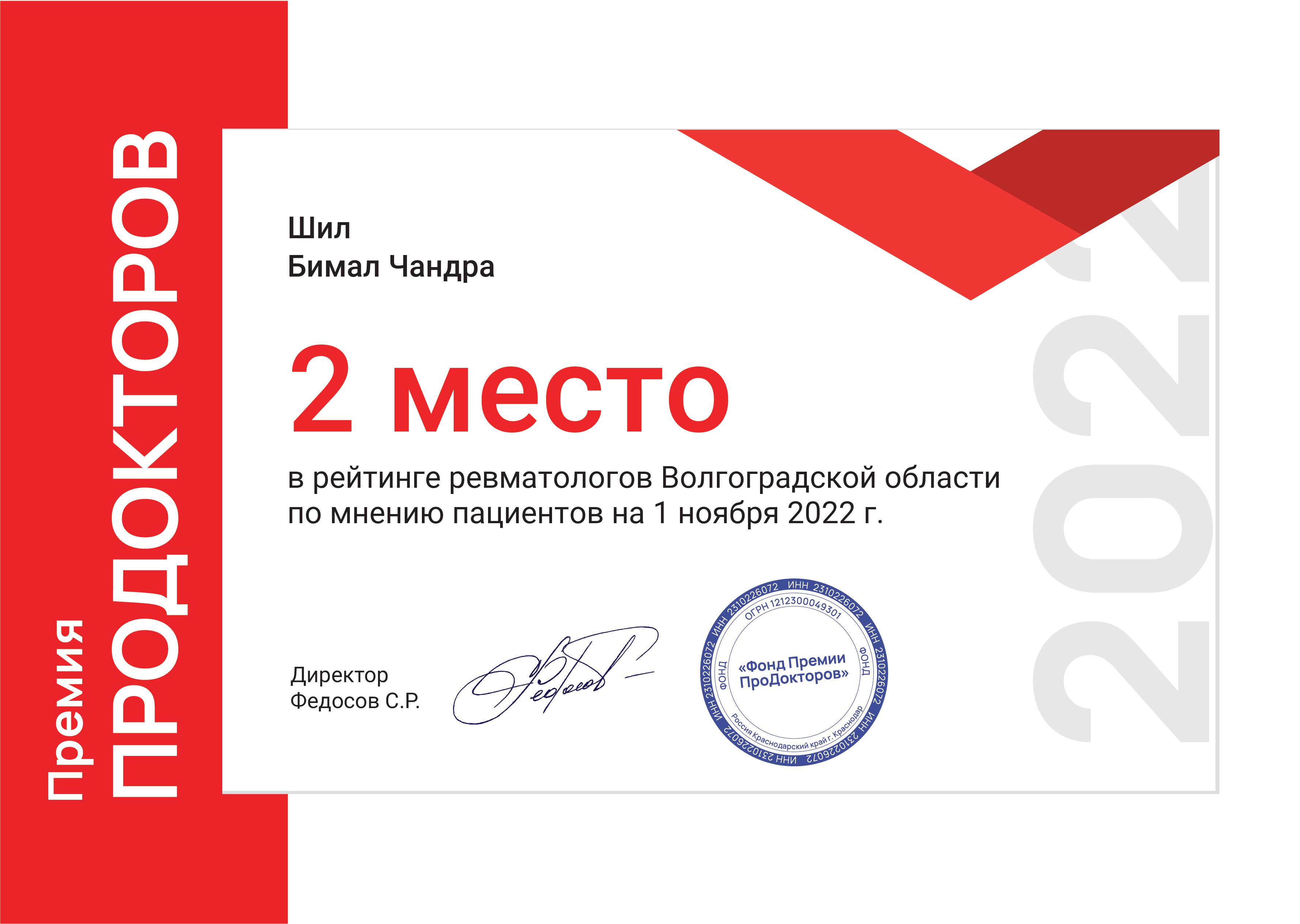 Бимал Чандра Шил - 2 место